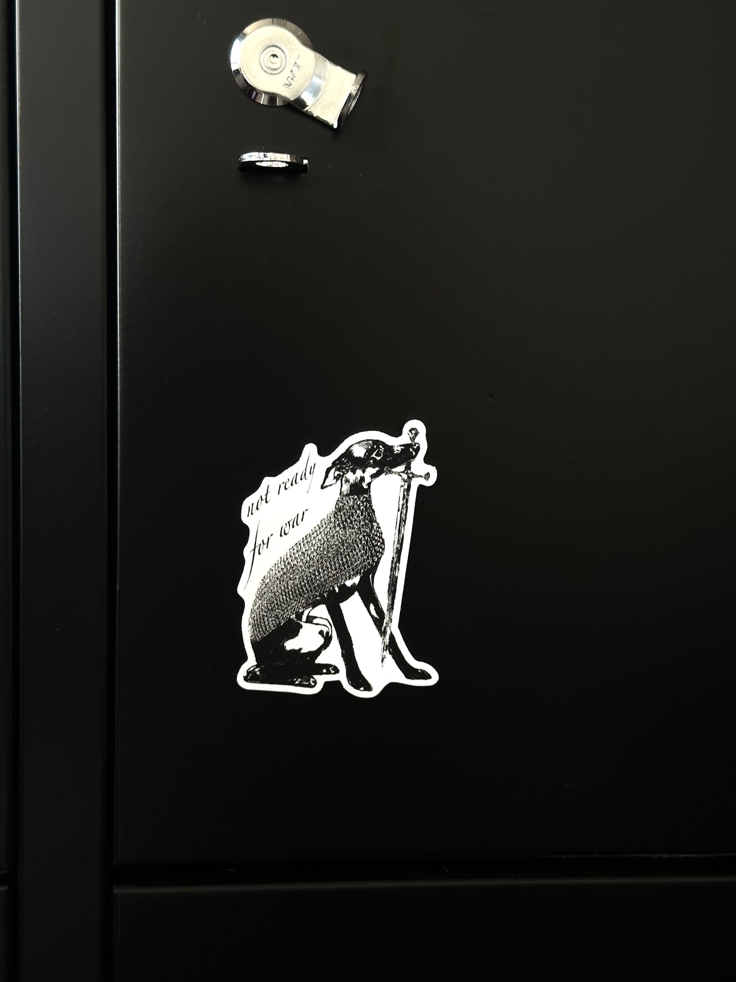 NOT READY FOR WAR sticker