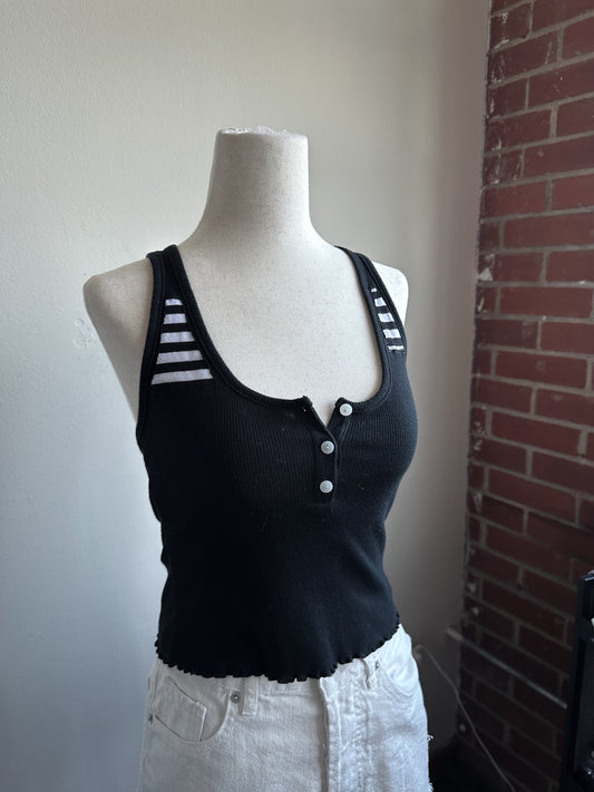 UPCYCLED Striped Ribbed Tank - M