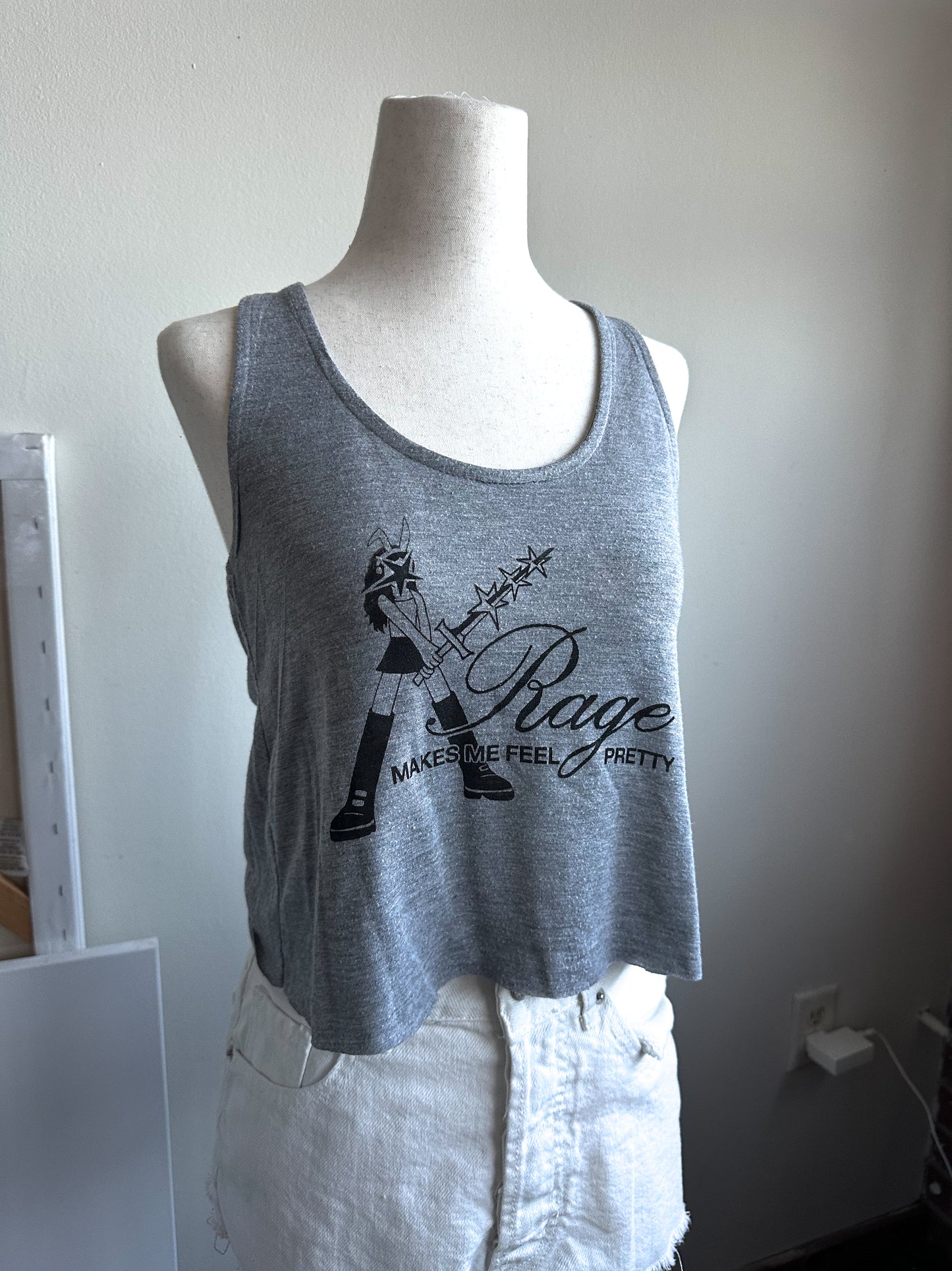 RAGE MAKES ME FEEL PRETTY Cropped Tank - XL