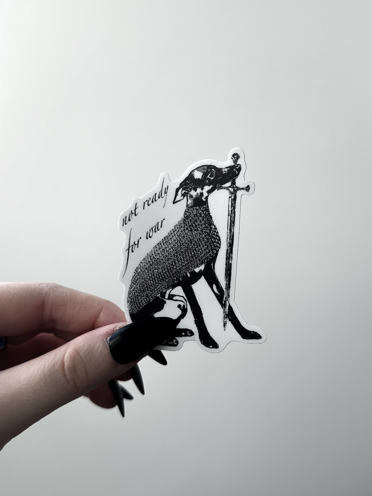 NOT READY FOR WAR sticker