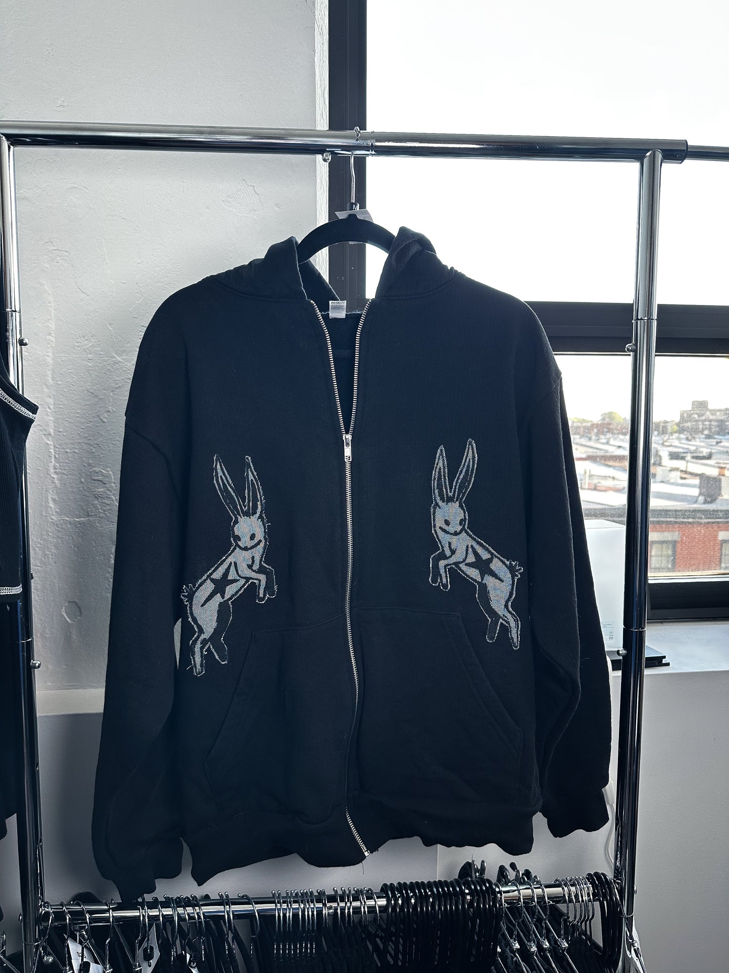 PATCHWORK BUNNIES zip hoodie - M