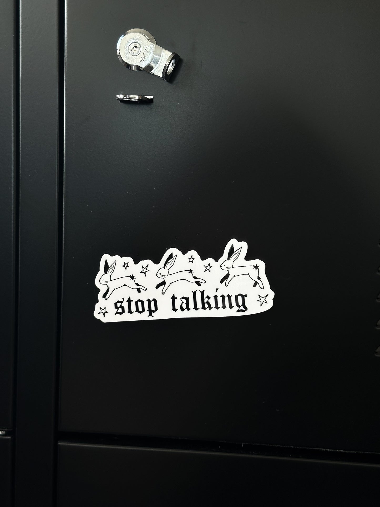 STOP TALKING sticker
