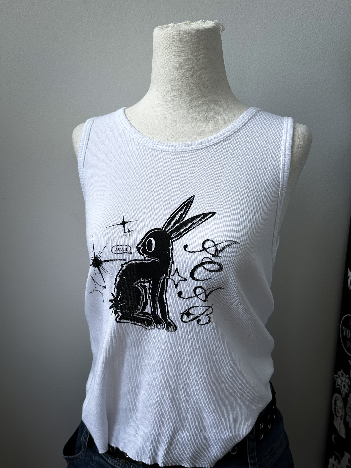 ACAB BUNNY ribbed tank - L