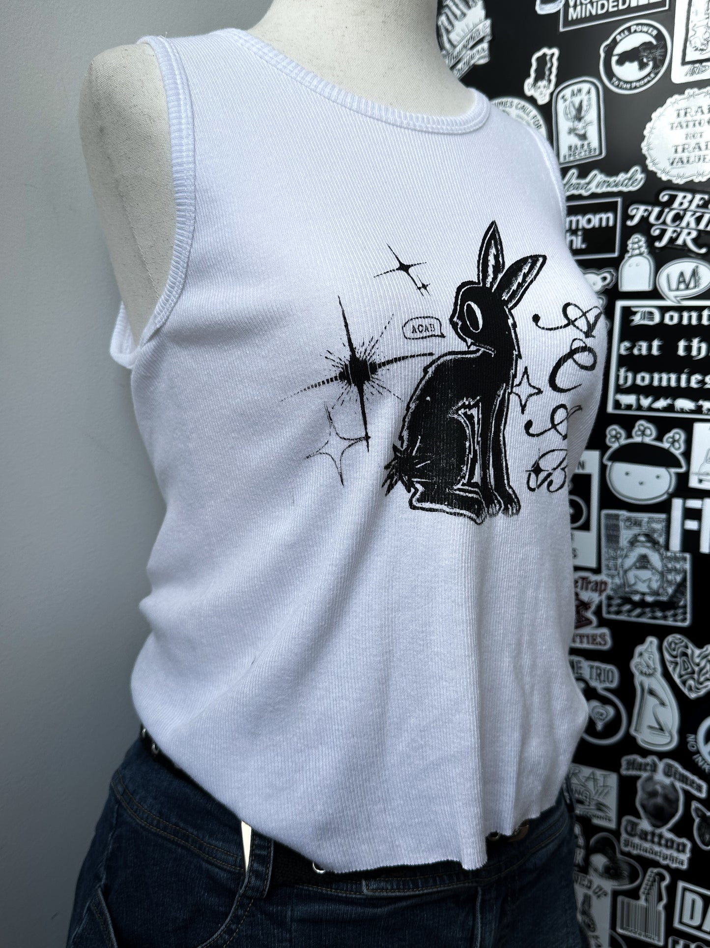 ACAB BUNNY ribbed tank - L