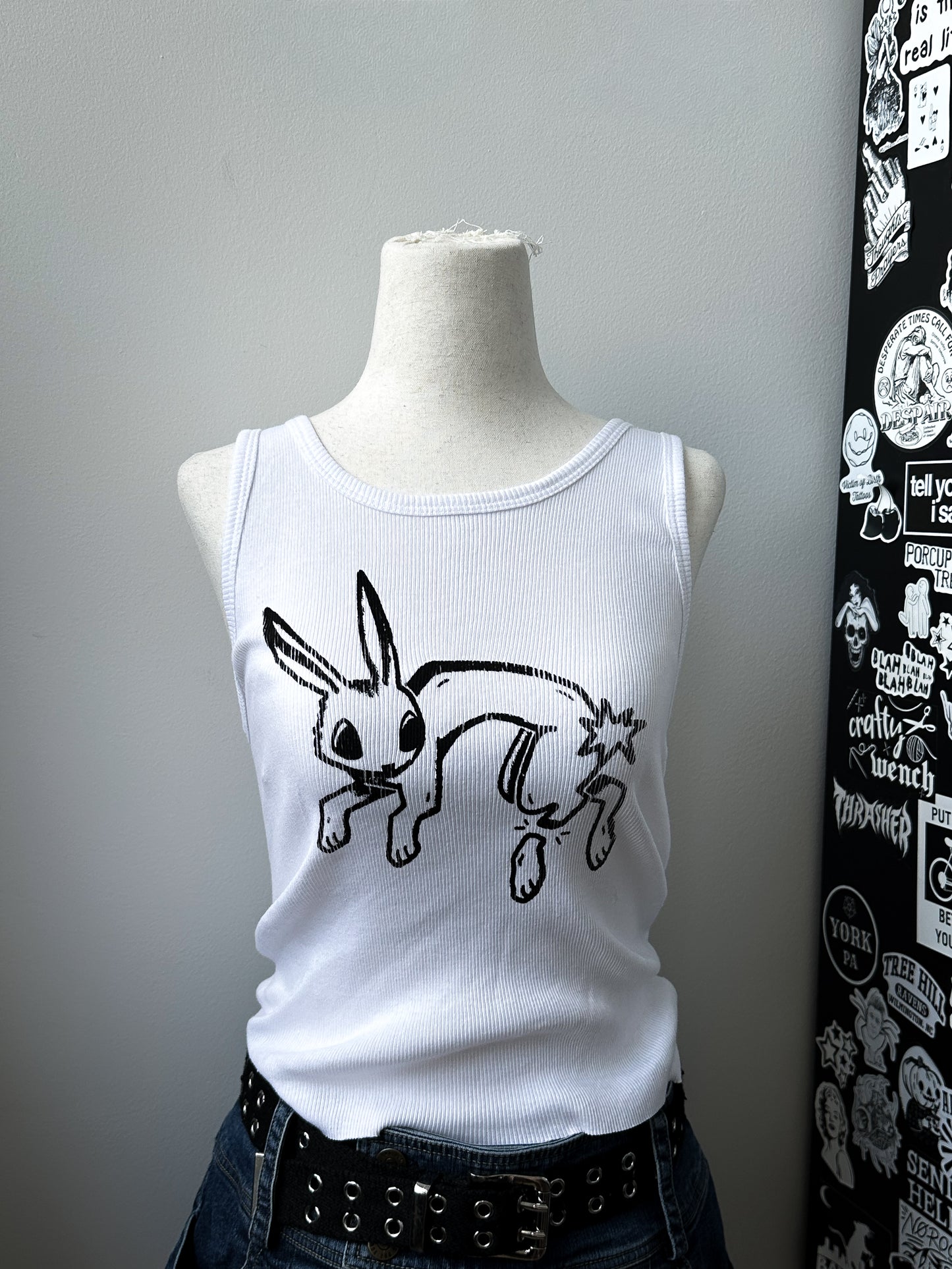 BROKEN BUNNY ribbed tank - M