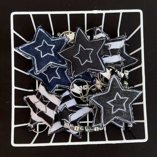 STAR Keychain - Gray Denim